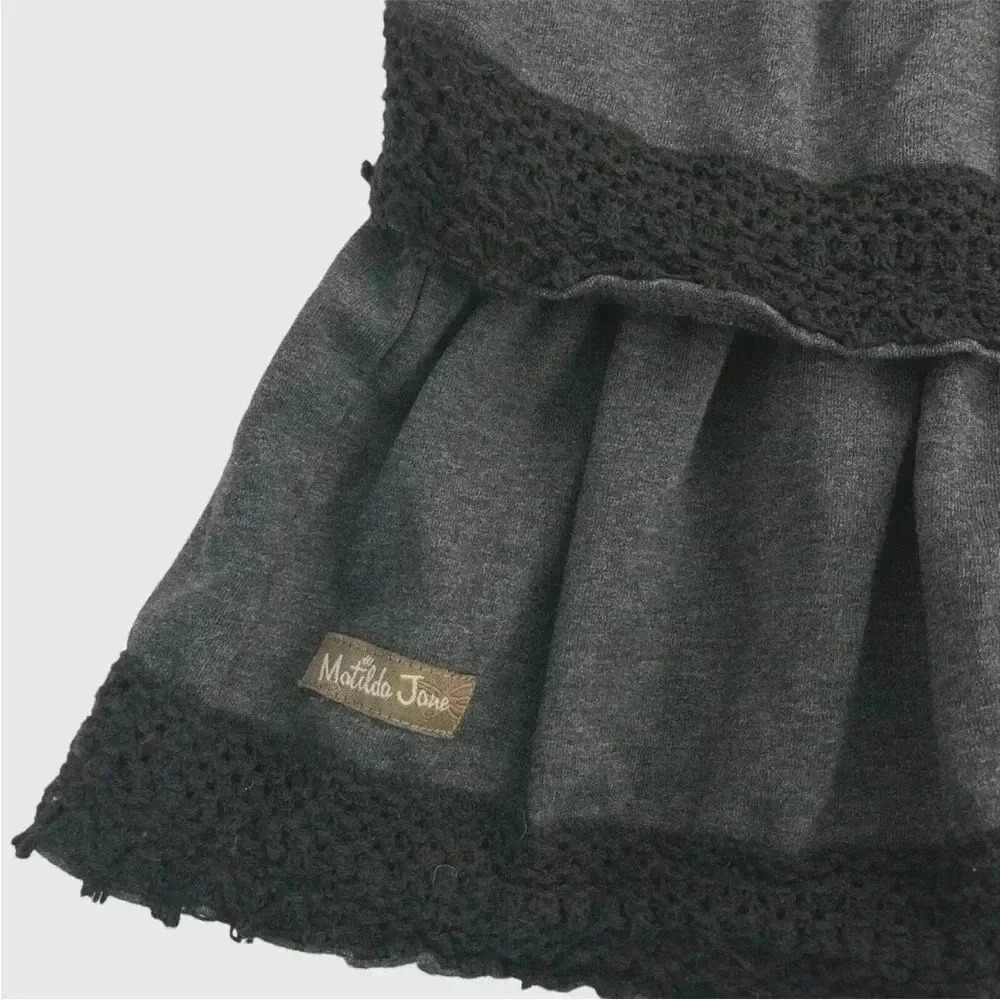 Matilda Jane Charcoal Gray Hooded Tiered Zip Jacket with Pink Lining - Picture 4 of 7